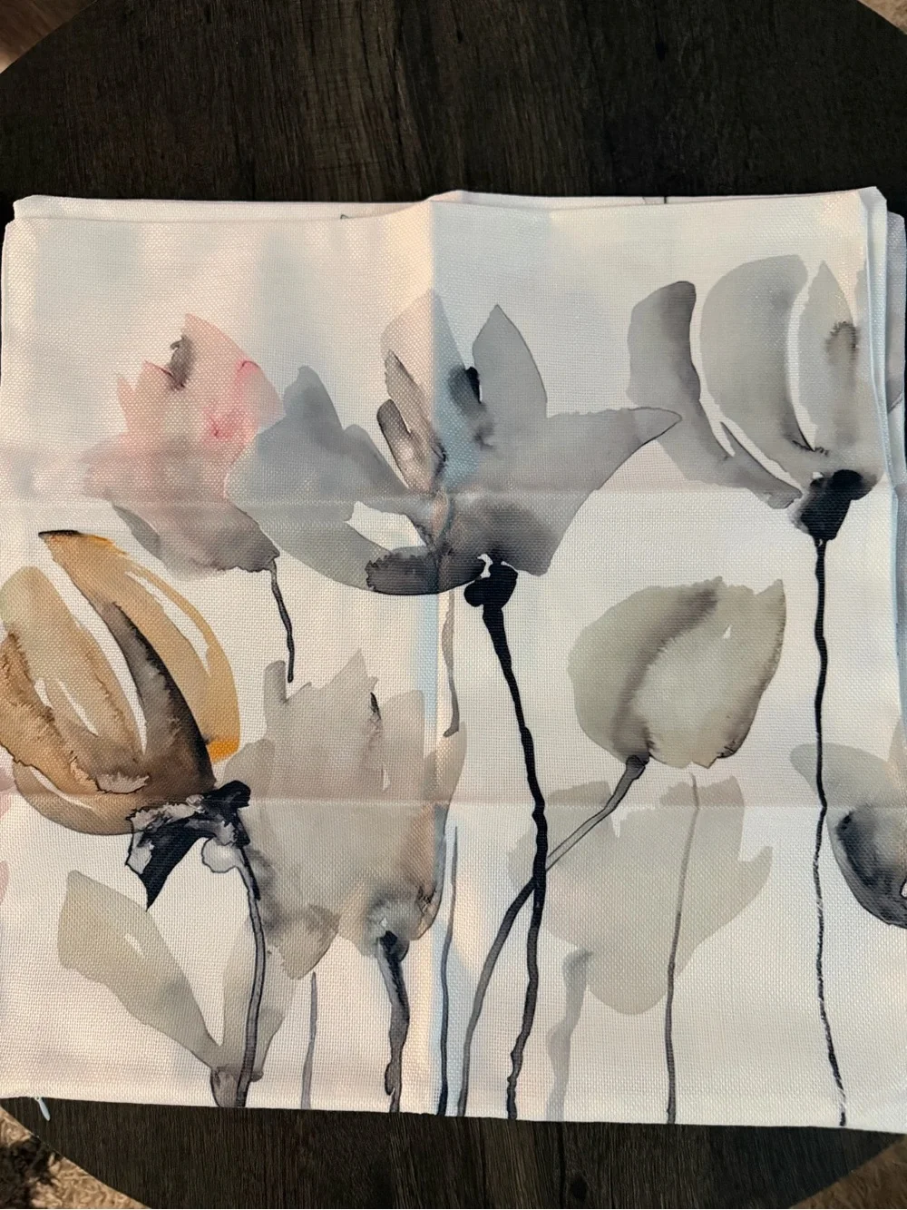 Watercolor Floral Throw Pillow Covers - Soft Neutrals Set of 6